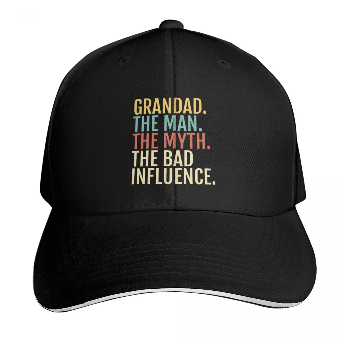 Grandad Gift - The Man Myth Bad Influence - Funny Baseball Cap Men Women Casual Summer Sport Sun Cap