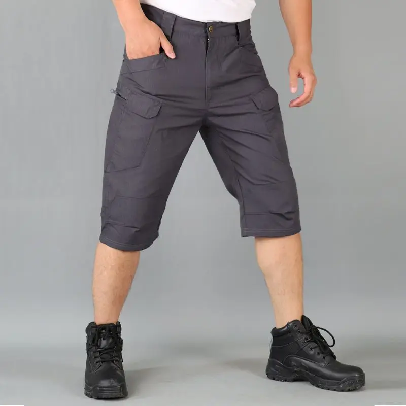 Calças de sexo erótico outdoor virilha aberta, shorts táticos da cidade, shorts de camuflagem soltos masculinos, montanhismo curto respirável moletom, verão