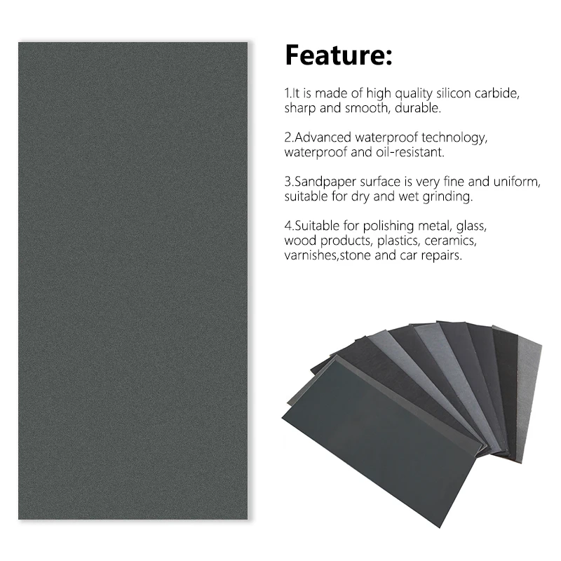 XCAN 57pcs Wet/dry Sandpaper 80-10000 Grit Polishing Sanding Paper Sheets for Rust Removing Abrasive Tools
