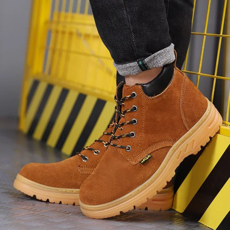 Puncture-Proof Male Shoes Steel Toe Men\'s Boots Work Spring Autumn Industrial Safety Original Deals Sale Classic Low Price New