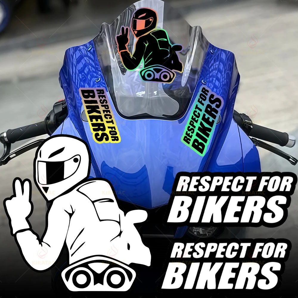 3Pcs/set Respect for Bikers Vinyl Sticker Waterproof Decal for Motorcycle Tank Fairing Car Window Trunk