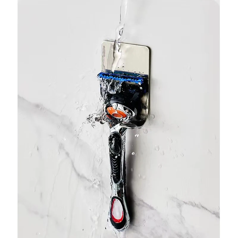 1pc Stainless Steel Razor Hook Wall Adhesive Shaving Shaver Shelf Storage Holder for Bathroom Kitchen Organizer