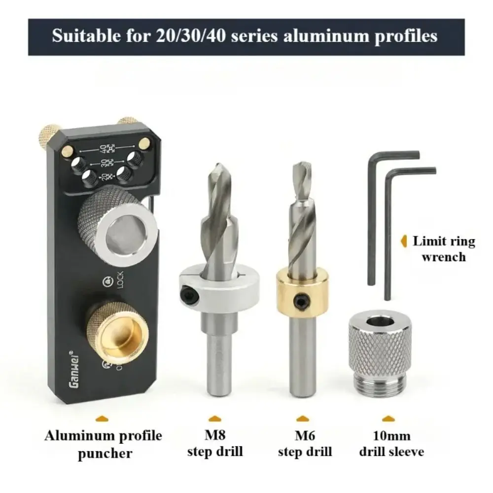 

Wear Resistant Aluminum Profile Drilling Jig Punching Splicing Punching Locator Auxiliary Adjustable DIY Tool Profiles