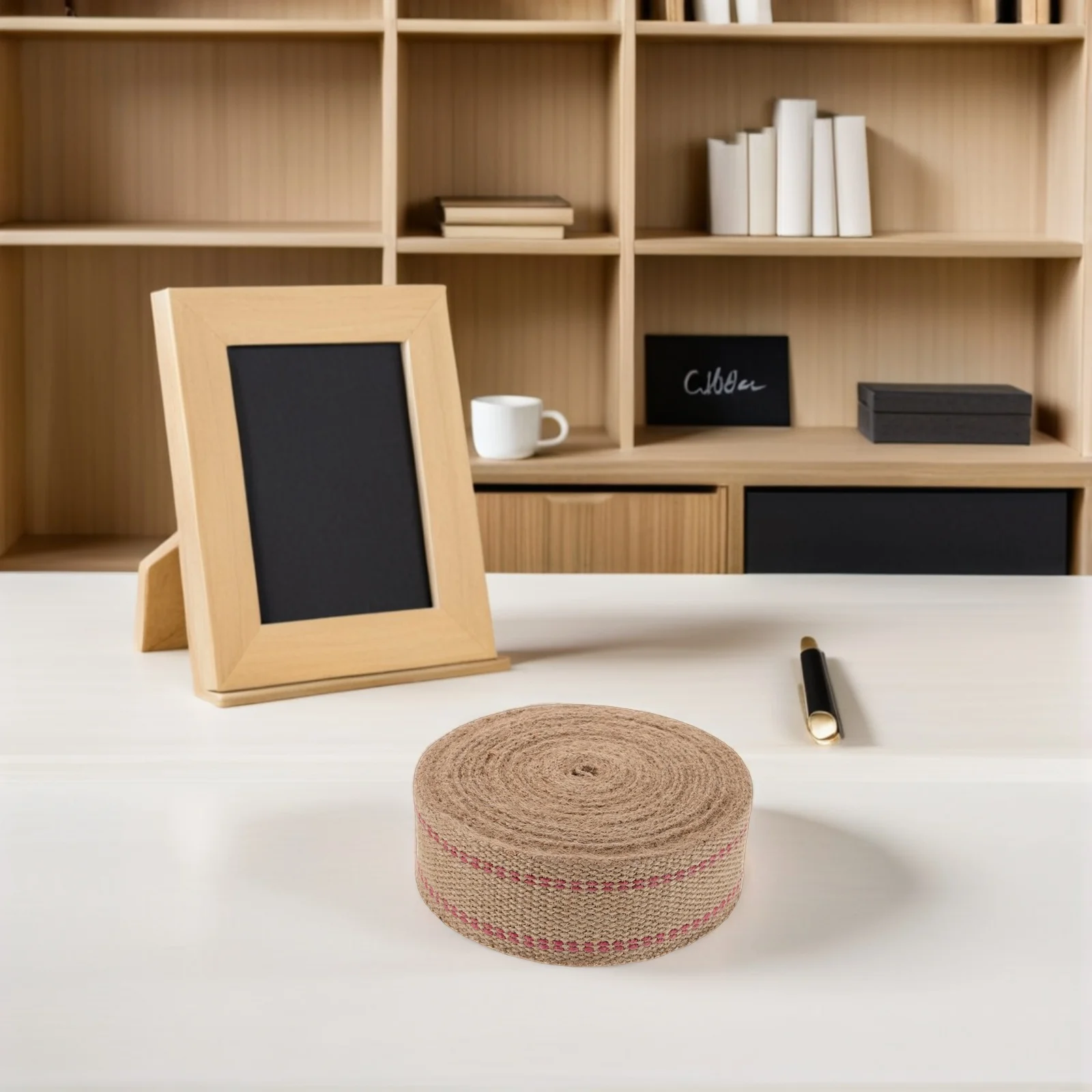 Taśma jutowa w rolce, czerwony pasek, naturalna taśma tapicerska, taśma do naprawy krzeseł, juta, taśma rzemieślnicza, taśma do mebli.