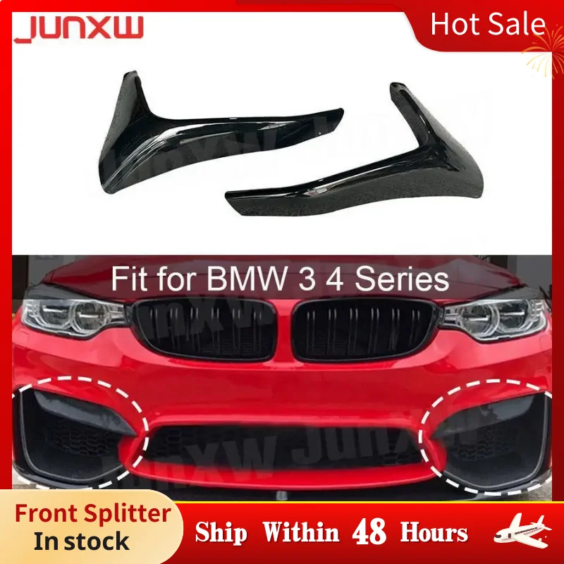 

Pair Front Bumper Fog Lamp Grill Trim Side Spoiler Canards for BMW 3 Series F80 M3 4 Series F82 F83 M4 2014-2018 Front Splitters