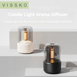 Vissko 2023 nuevo difusor de Aroma de aire 250ML Mini humidificador ultrasónico máquina de niebla nebulizador Led aceite esencial lámpara de llama Difusor