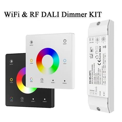WiFi RF DALI Controller DT6 DT7 DT8 DALI Bus Power Supply With Push Dimming Function TUYA APP Smart Control RF 2.4G Touch Remote