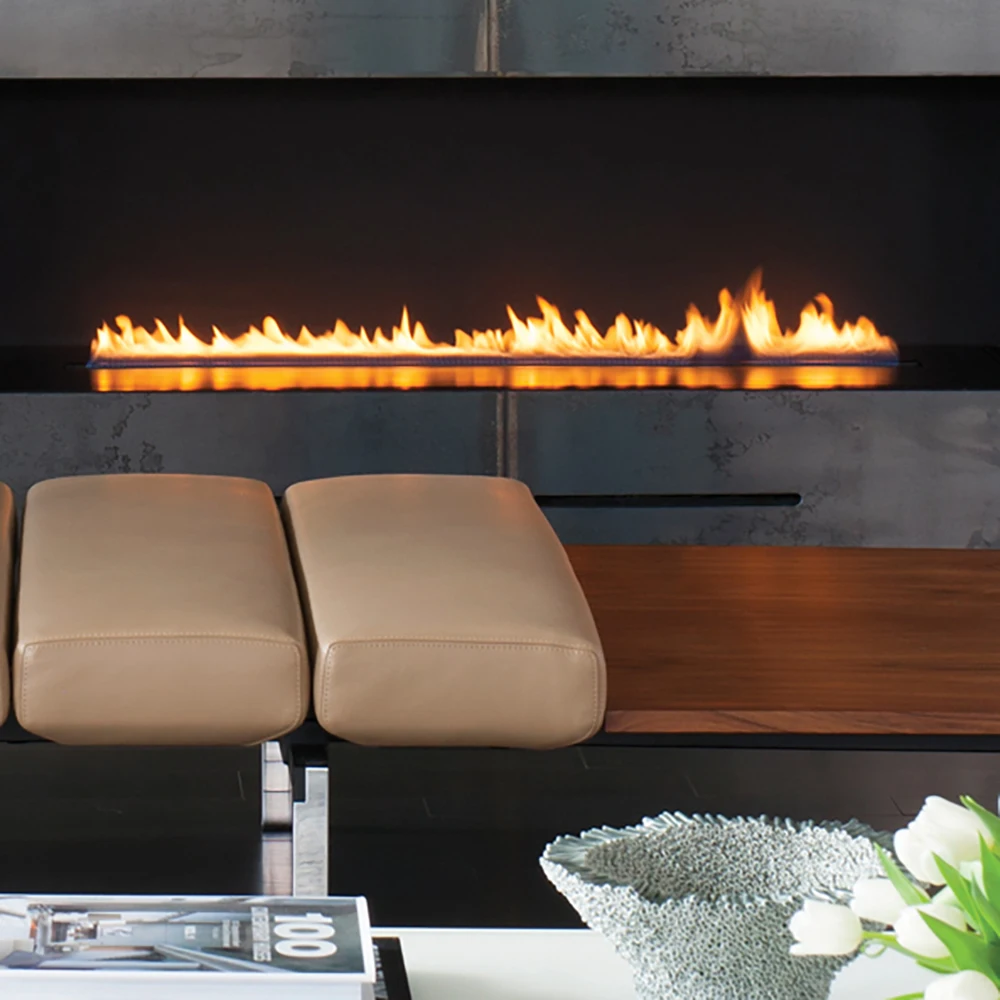 

Custom 1000mm Modern Smart Fire Place Bio Alcohol Ethanol Fireplace Black Eco-friendly Indoor Hotel Ceramic Coating Insert