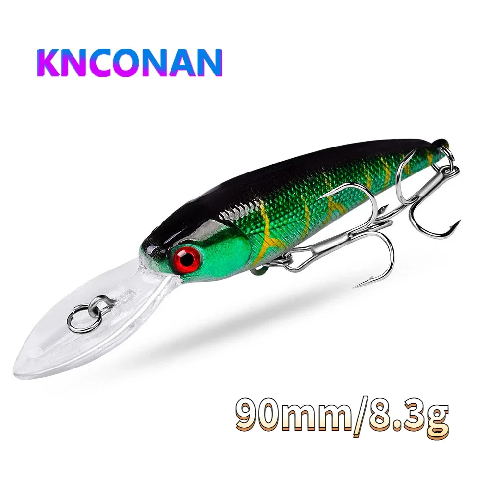 

90mm 8.3g Floating Minnow Lures Long Shot Trolling Artificial Hard Bait Pesca Wobbler for Pike Swimbait Fishing Accessories