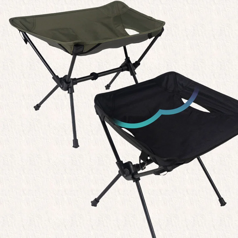 Outdoor Camping Moon Chair Foldable Stool Portable Ultra Light  Aluminum Alloy Fishing Stool Travel Barbecue Leisure Stool