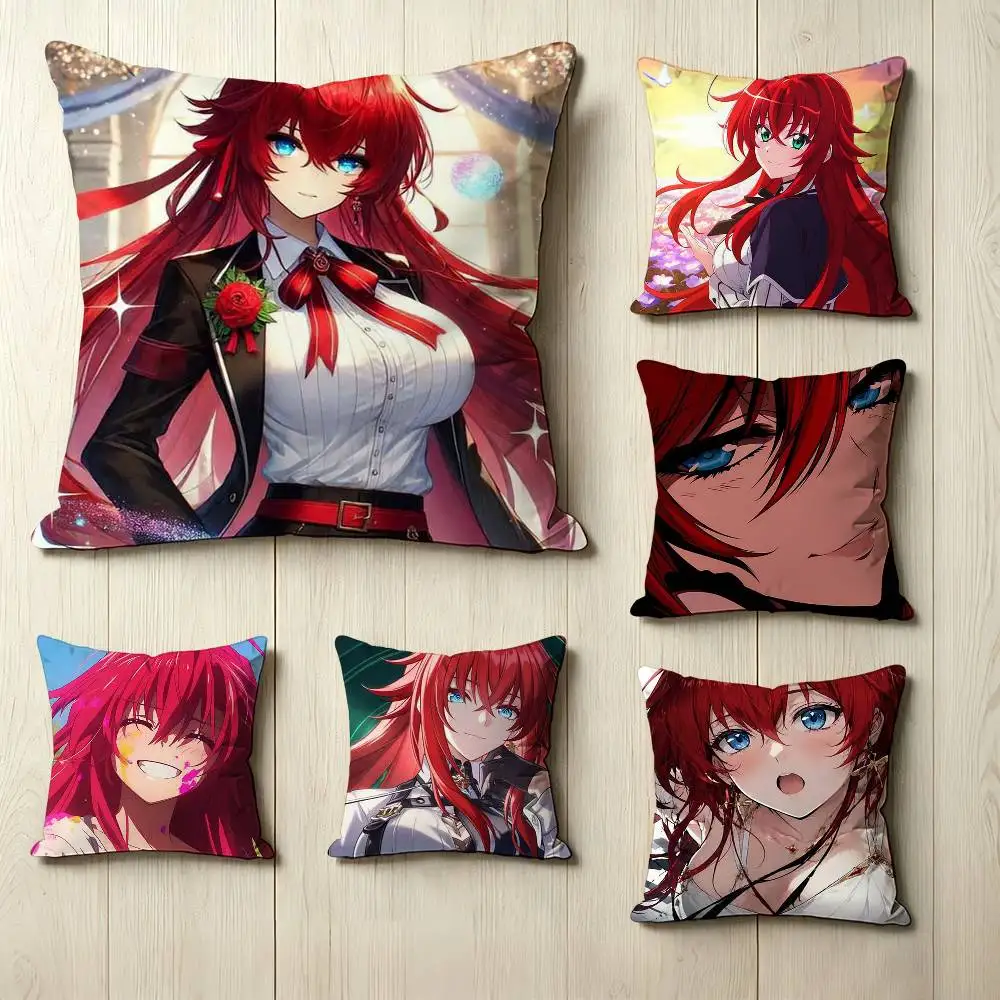 Anime H-High School DxD R-Rias Gremory Pillow Case Square Double-Sided Sofa Cushion Cover Bedroom Bedside Pillow
