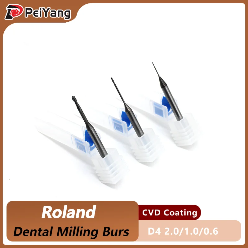 

Стоматологические фрезерные боры Roland DWX-52DC CVD с алмазным покрытием, фрезерные боры из ПММА, сверла для стоматологической лаборатории, фрезерный станок