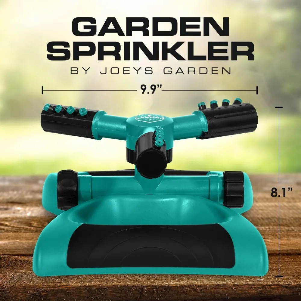 joeys sprinkler per cortile, irrigatore da giardino rotante per una copertura di grandi aree, irrigatori per prato e cortile (verde)