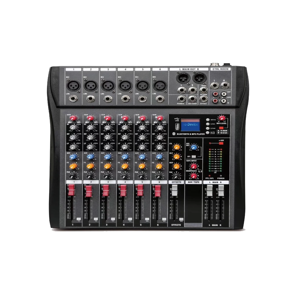 

6 Channel Radio Bt Live Mixer Audio Digital Professional USB Audio Mixer Consoler