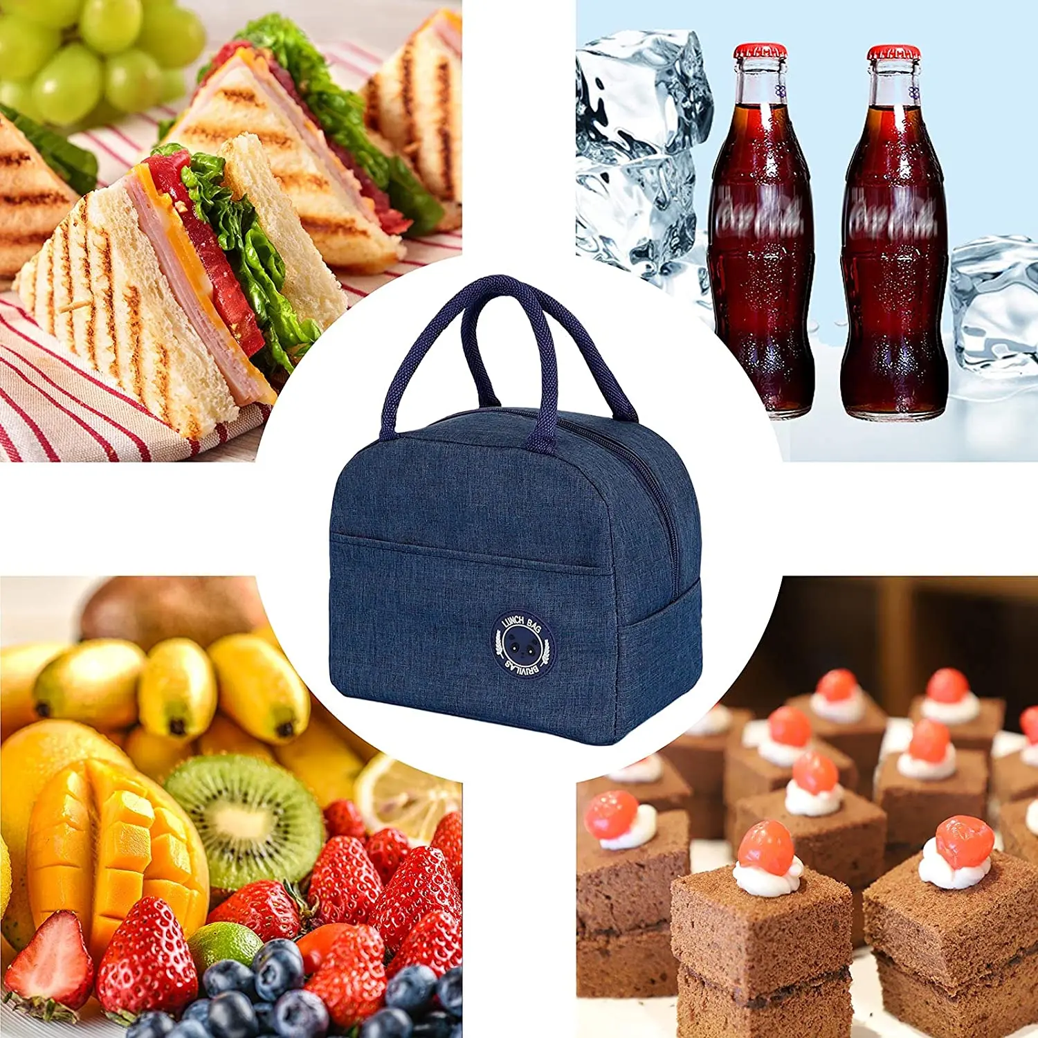 Sac isotherme QueTote pour aliments, boîte à lunch de pique-nique, glacière souple, sacs en toile frais