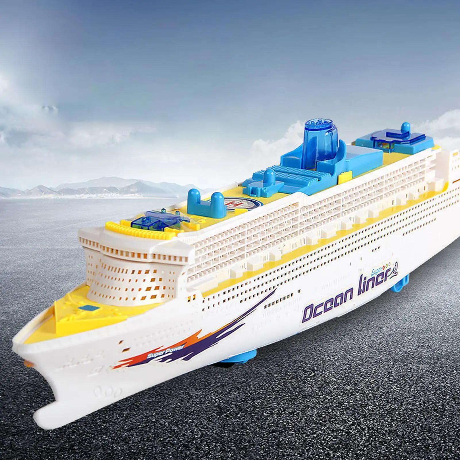 Electric Cruise Ship Toy Light Up Realistic 2-Layer With Music Sea Liner Cruise Ship Model For Preschoolers Young Child