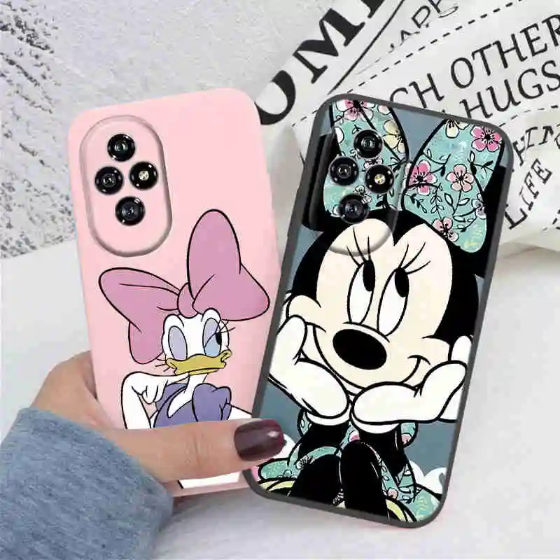 Mickey Minnie Pink For Honor 200 Phone Case Honor200 Anime Cartoon Soft Silicone Fundas For Honor 200 Protective Back Cover