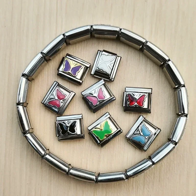 Hot Selling Butterfly Series Italian Module DIY 9mm Charm Bracelet Combination Bracelet Personality Jewelry Wholesale