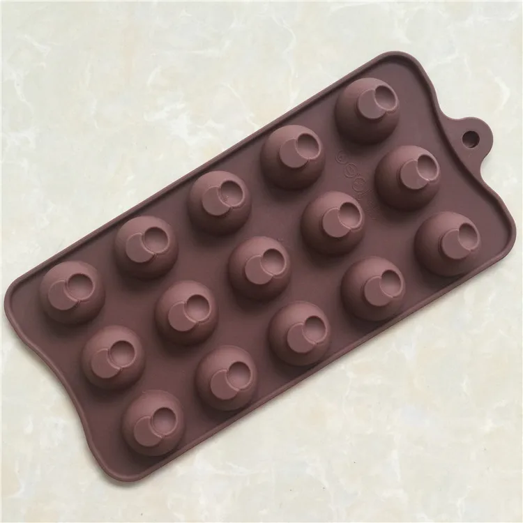 15 Semi-round Moon Shape Silicone Chocolate Mold Ice Grid Mould XG078