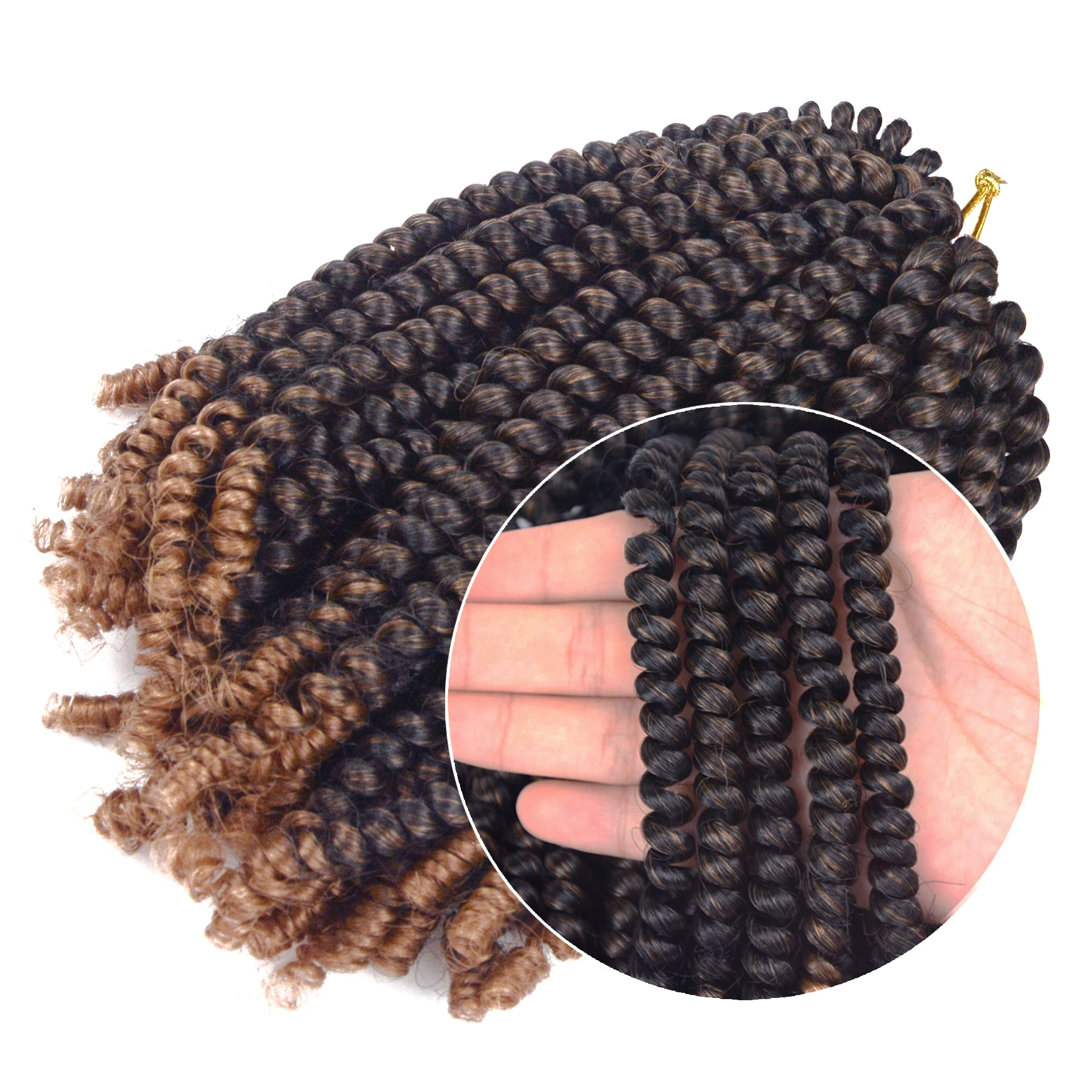 Spring Twist Crochet intrecciare i capelli 8 pollici Twist Crochet trecce trecce sintetiche estensioni dei capelli per le donne