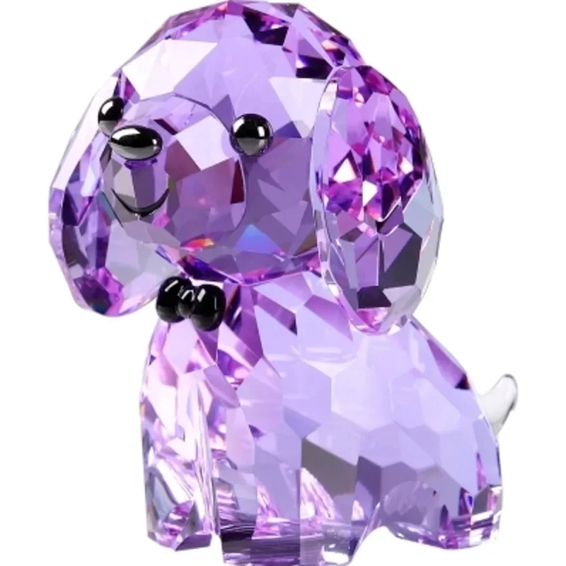 Crystal Lovely Dog Figurine Handmade Miniature Glass Animal Craft Home Decor Ornament Trinket Gift Children Toy