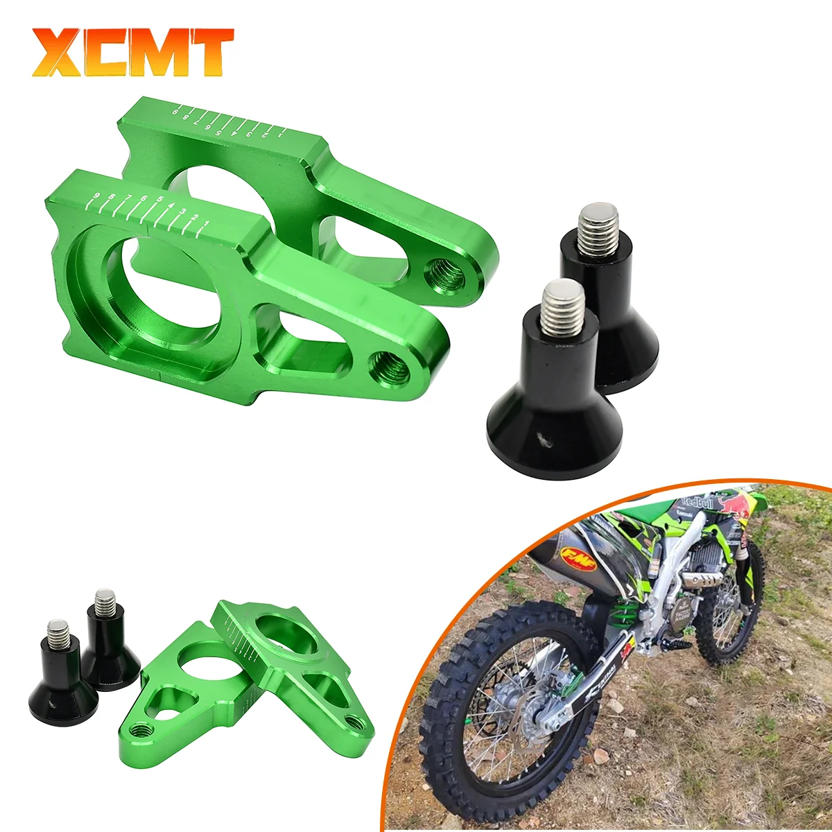 Мотоцикл CNC для Kawasaki задний мост блоков цепи регулятор KX 125 250 250F 450F KLX450R 2003-2018 Мотокросс универсальные детали