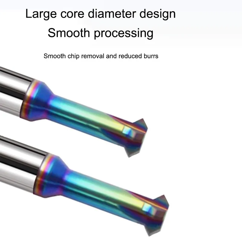 Imagem -04 - Azzkor-tungstênio Aço Carbide Fresadora Superior e Inferior Chanfrar Revestimento Colorido Cnc Mecânica End Mil Ferramentas Hrc60