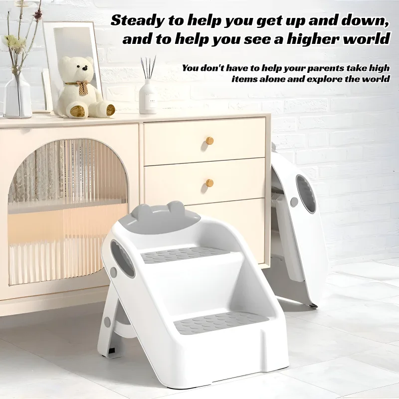 

Kids Bathroom Step Stool Anti-Slip Toddler Footstool for Wash Basin Foldable Children's Toilet Ladder Potty Training 2step Stool
