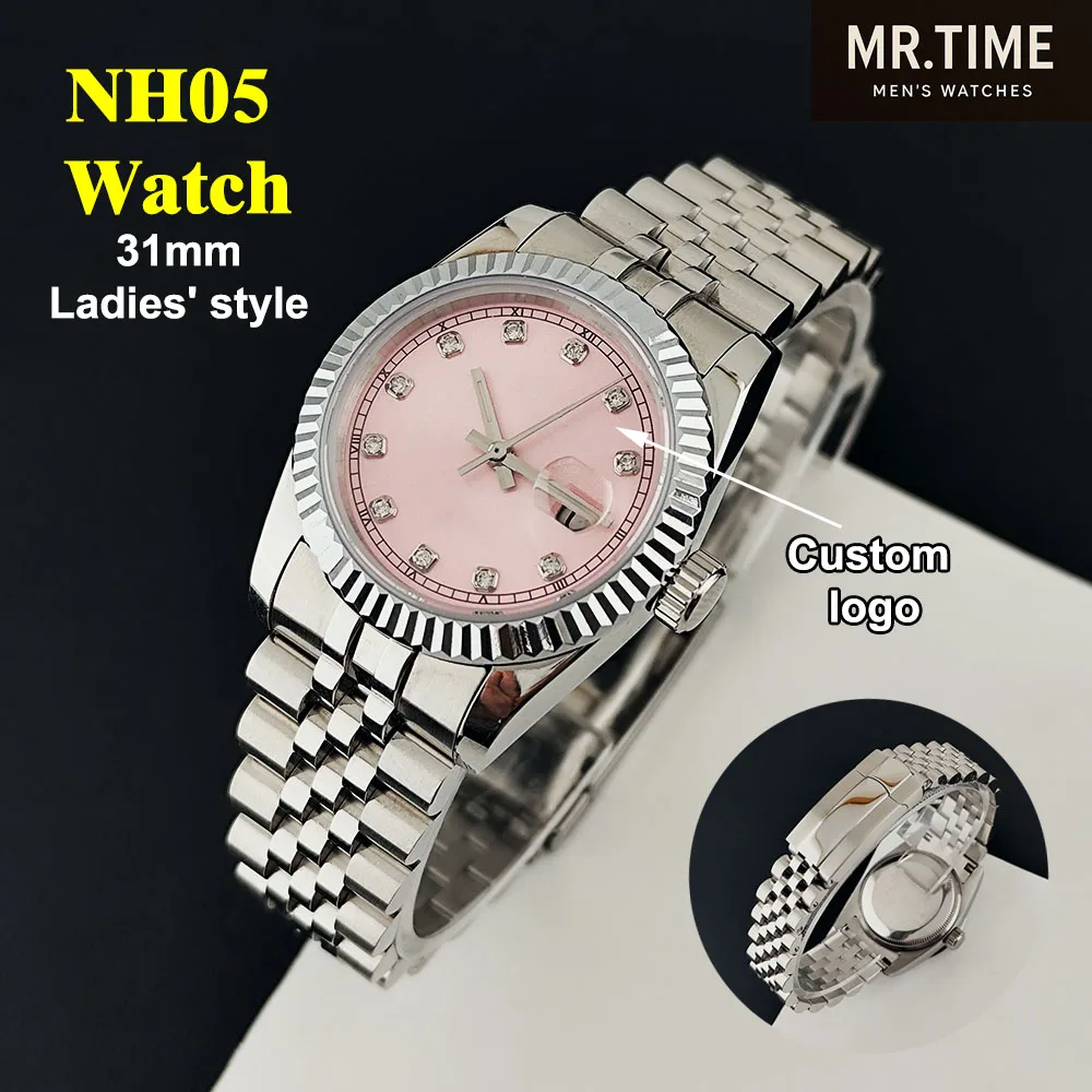 NH05 Watch 31mm Stainless Steel Watch ladies' Watch Customized Logo Watch NH05 Movement Watch