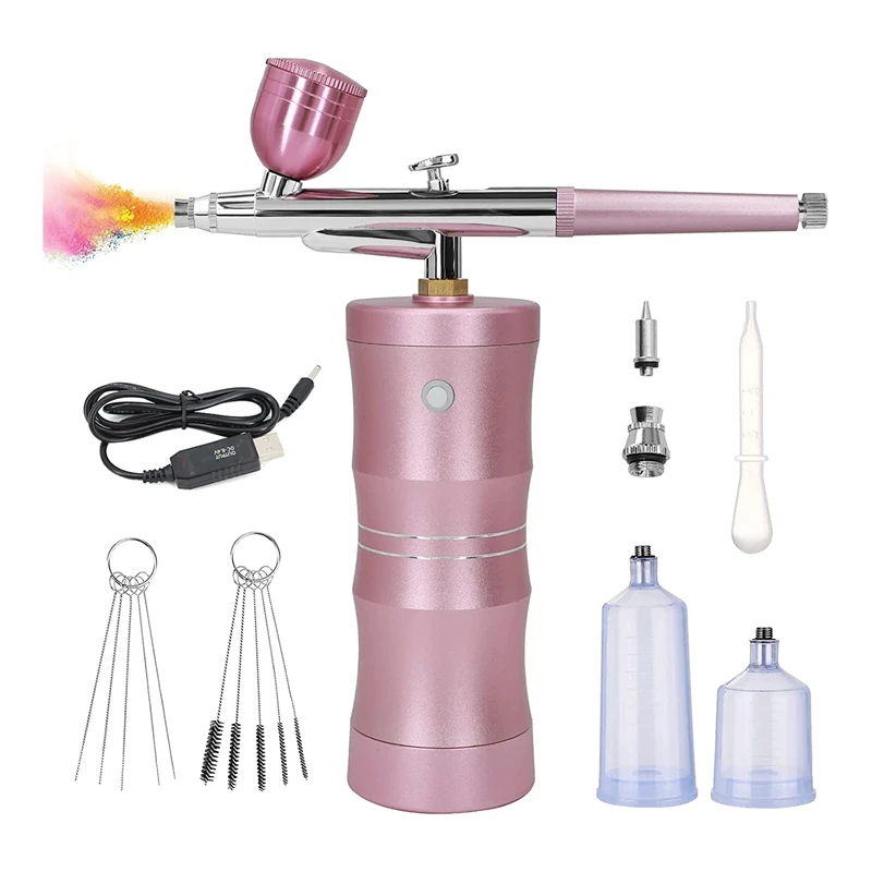 

Air Brush Kit With Air Compressor, Upgraded 7.4V 34PSI Air Brush Spayer Rechargeable Portable Cordless Air Brush