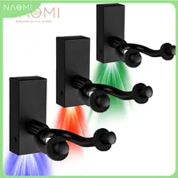 NAOMI 3pcs Guitar Wall Mount Hangers LED Light Wall Holders Hooks Stands For Acoustic Electric Bass Classical Ukulele Guitars