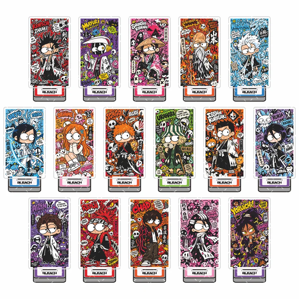 BLEACH 10cm Acrylic Stand Figure Keychain Cute Q Version Anime Character Desktop Decor Collection Gift for Fans