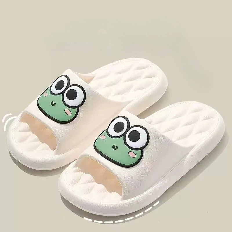 Pantuflas Antideslizantes para Baño de Cuatro Estaciones, Pantuflas de Mujer - Diseño de Rana, Suaves, Cómodas, Antideslizantes, para Interiores/Exteriores