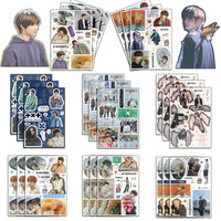 8PCS Creative Handsome Sticker DIY Notebook Account Adhesive Material Sticker