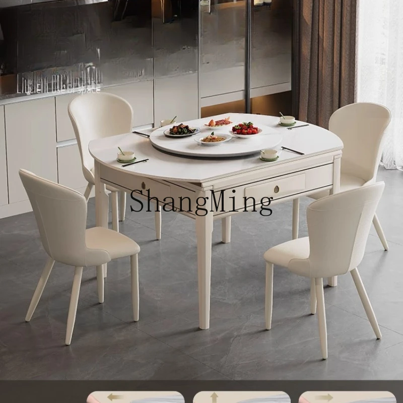 

SM advanced sense solid numb mahjong table dining table dual-purpose multi-function retractable round table