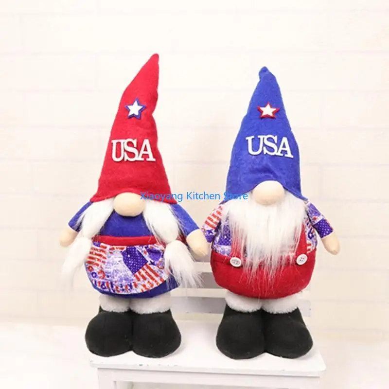 69HC Independence Day Gnome Patriotic Veterans Day Nisse Tomte American President Election Decor 4th of July Gift