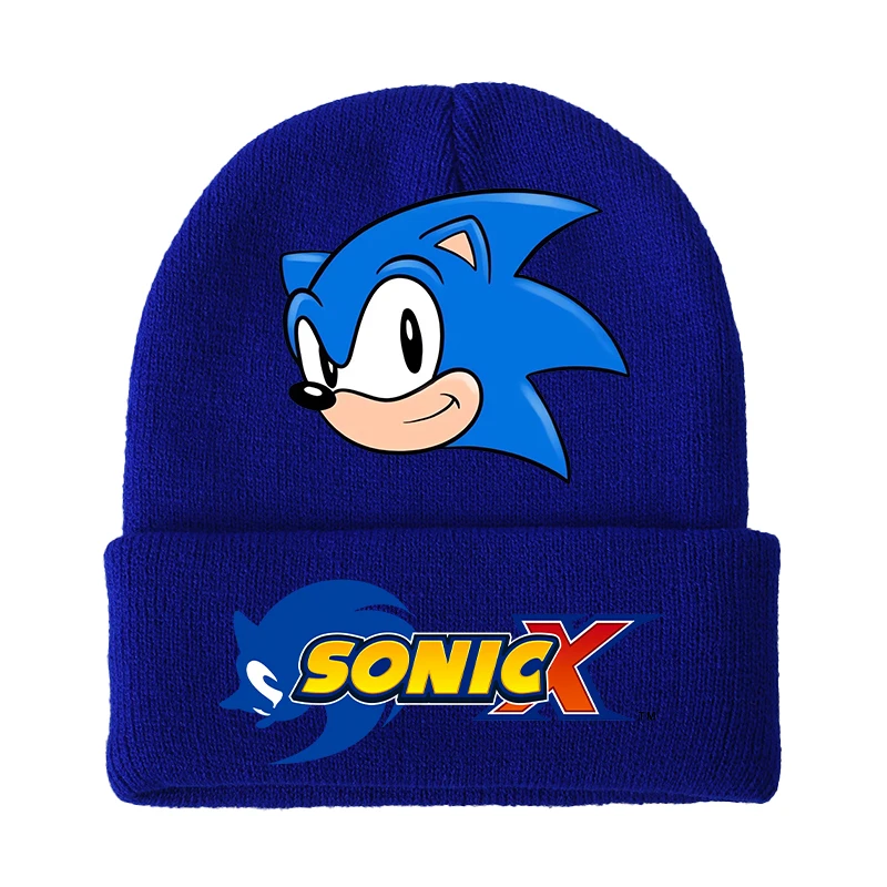 Sonics Boys Girls Cartoon Knitted Hats Baby Caps Anime Printed Cap Warm Cap Unisex Children Beanie Hat Kids Birthday Cute Gifts