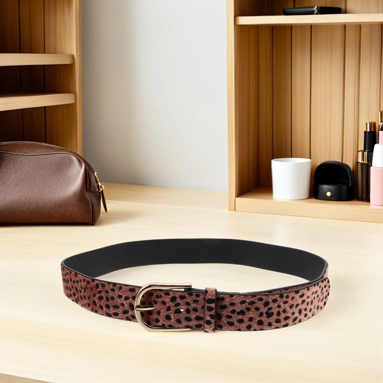 

Leopard Print Belt for Women Retro Vintage Wide Waist Band Comfortable Accessories Dress Belt Waistband Trendy Fashion