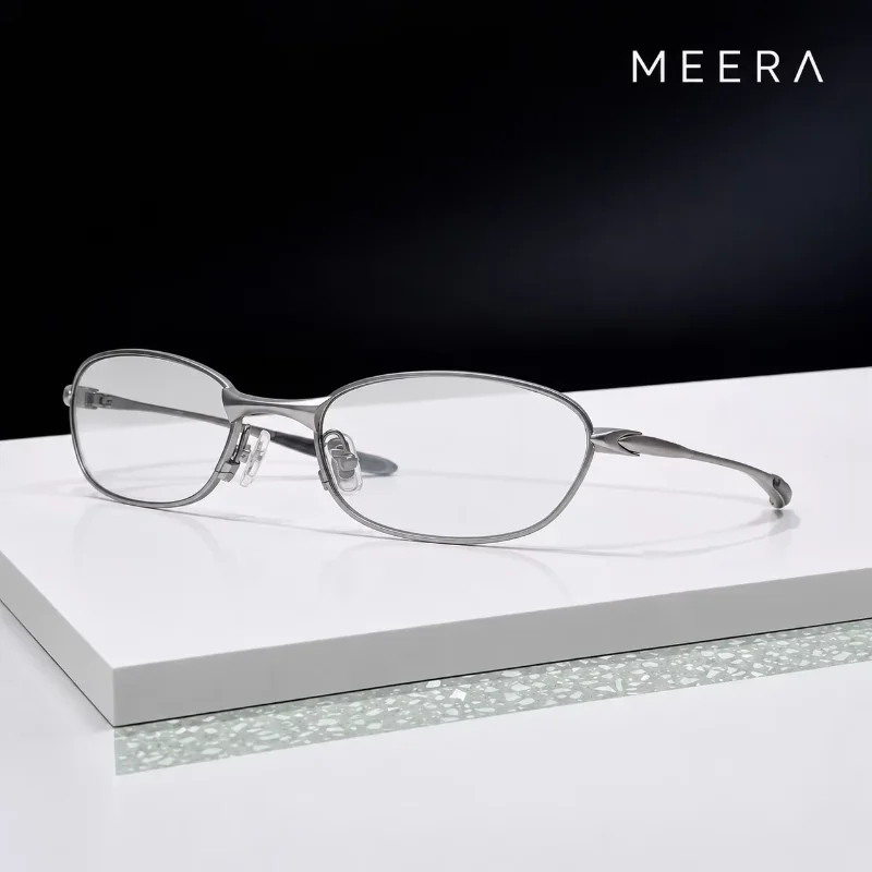 Pitot 2026 Luxury Designer Korean Y2K Sunglasses Women Slim Oval Pure Titanium AR Coating Fashion Optical Prescription Eyewear