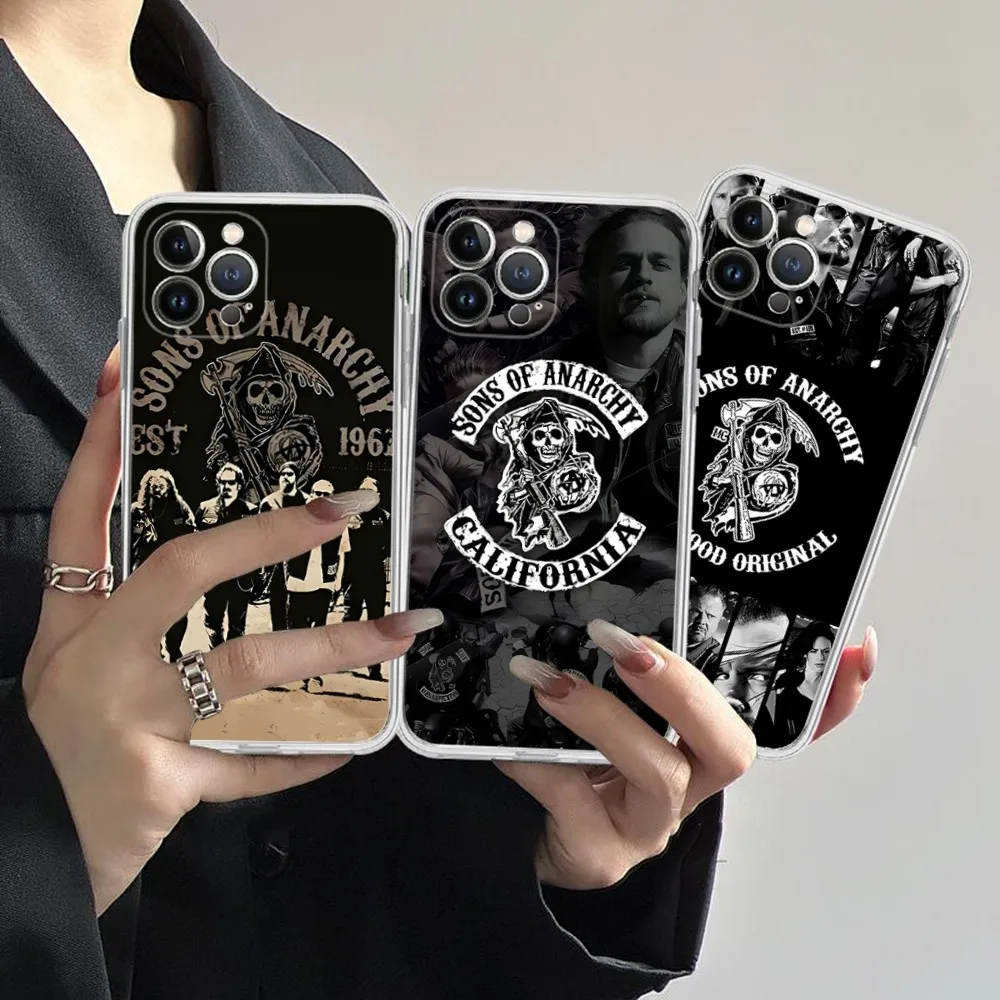 

American TV S-Sons Of Anarchy Phone Case Silicone Soft For Iphone 14 13 12 11 Pro Mini XS MAX 8 7 6 Plus X XS XR Cover