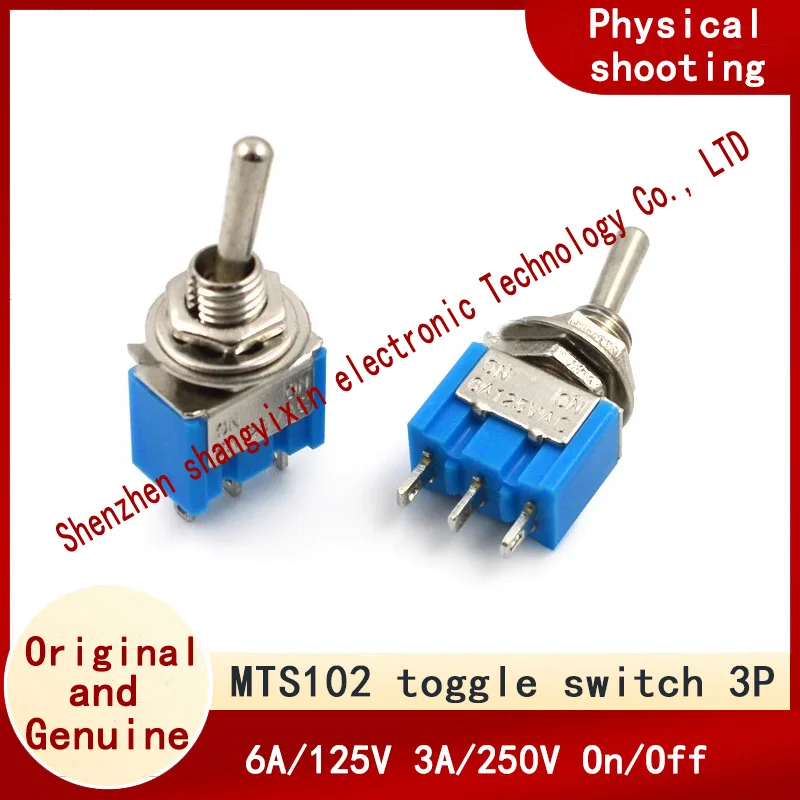 

3-контактный, 2 передачи, 6 А/125 В, 3 А/250 В, MTS102, тумблер, тумблер с одним поворотным переключателем