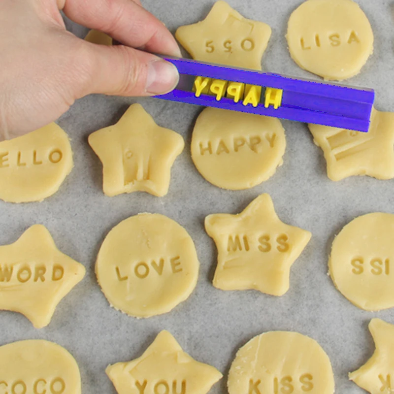 1set Letter Number Cookie Mold Alphabet Press Stamp DIY Printing Embossing Mold Biscuits Cutter Cake Baking Tool Accessories