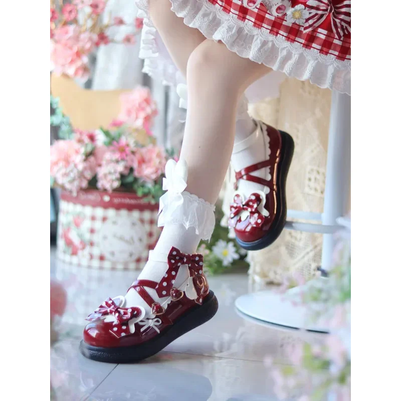 Bobo shoes Milk bunny rabbit original Lolita small leather big head thick sole Japanese cute soft girl student JK single shoe