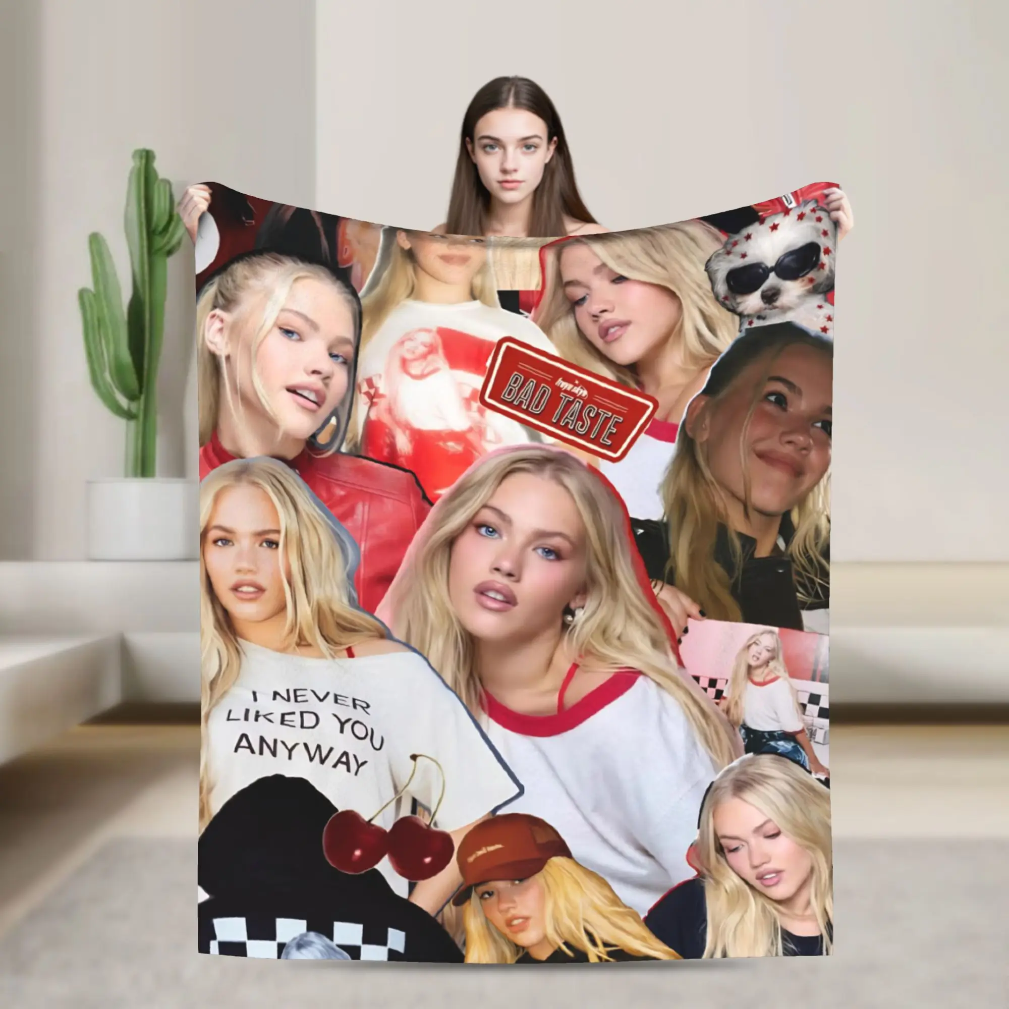 Bad Taste Freyas Singer Skyes  Plush Blankets  Funny Throw Blankets for Home Hotel Sofa  125*100cm Bedspreads
