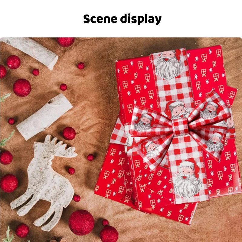 1 قطعة شريط كتان تقليد جديد لعيد الميلاد-شريط فيونكة ذاتي الصنع لشجرة عيد الميلاد وحفلات أعياد الميلاد وديكور حزام صندوق الهدايا