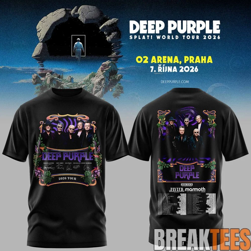 Deep Purple Splat World Tour 2026 T-shirt Double-sided Printed Band Portrait Short Sleeved Hard Rock Concert Fan Gift