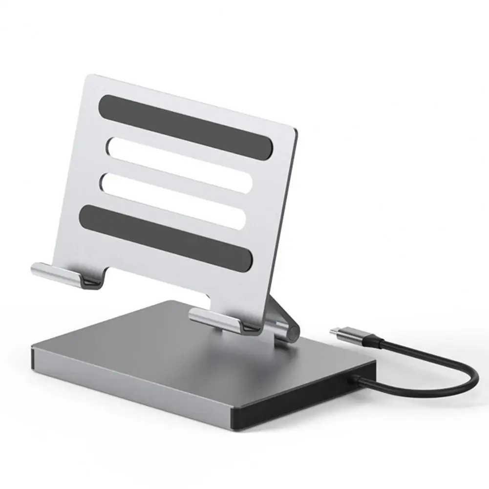 Imagem -02 - Fast Transfer Laptop Stand Liga de Alumínio Tipo-c Hub Adaptador Laptop Stand Docking Station Multiport Usb 3.0 tf Card para Xps