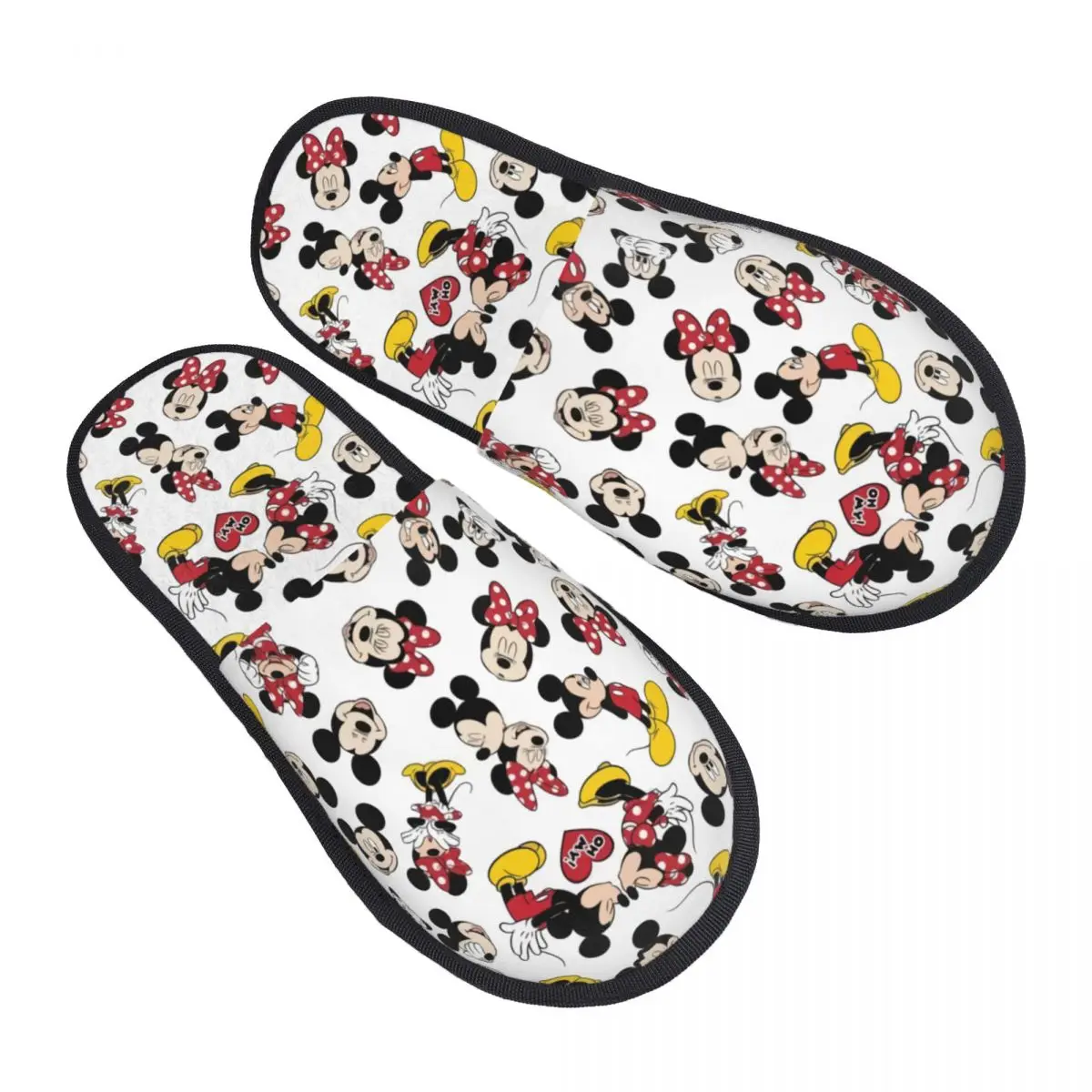 Chaussons confortables Mickey Mouse de l'animation télévisée américaine avec mousse à mémoire de forme pour femmes, pantoufles d'intérieur