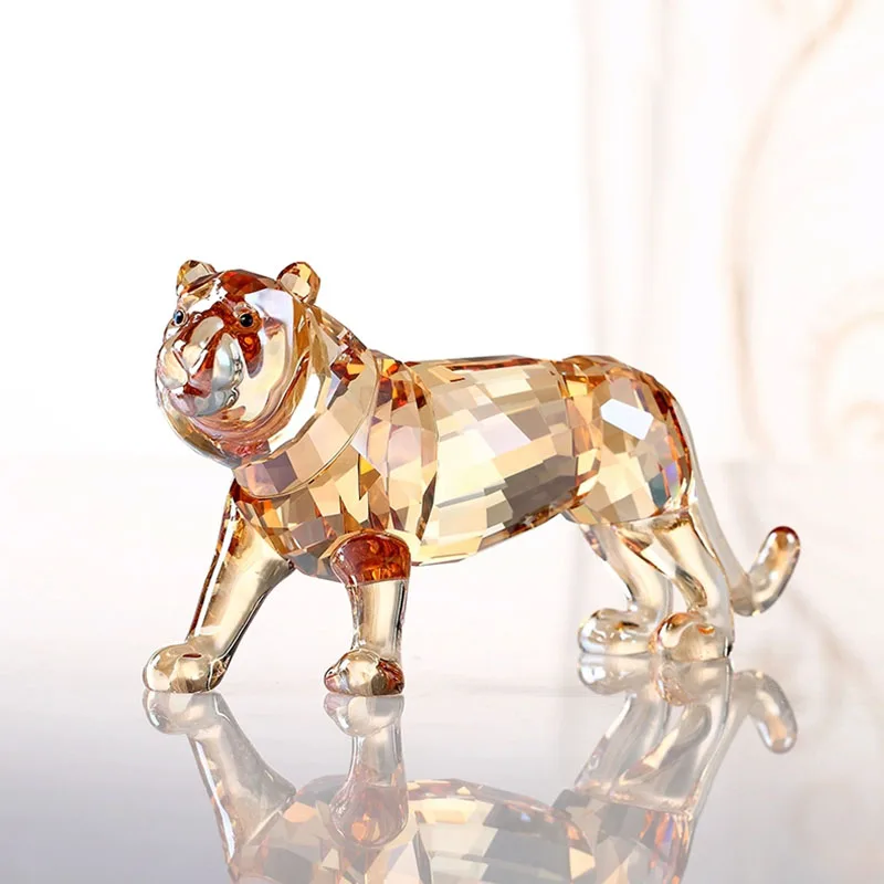 o*-Transparent Crystal Tiger Sculpture,Luxury Artworks,Tiger Model Statues,Twelve Zodiac Animal Ornaments,