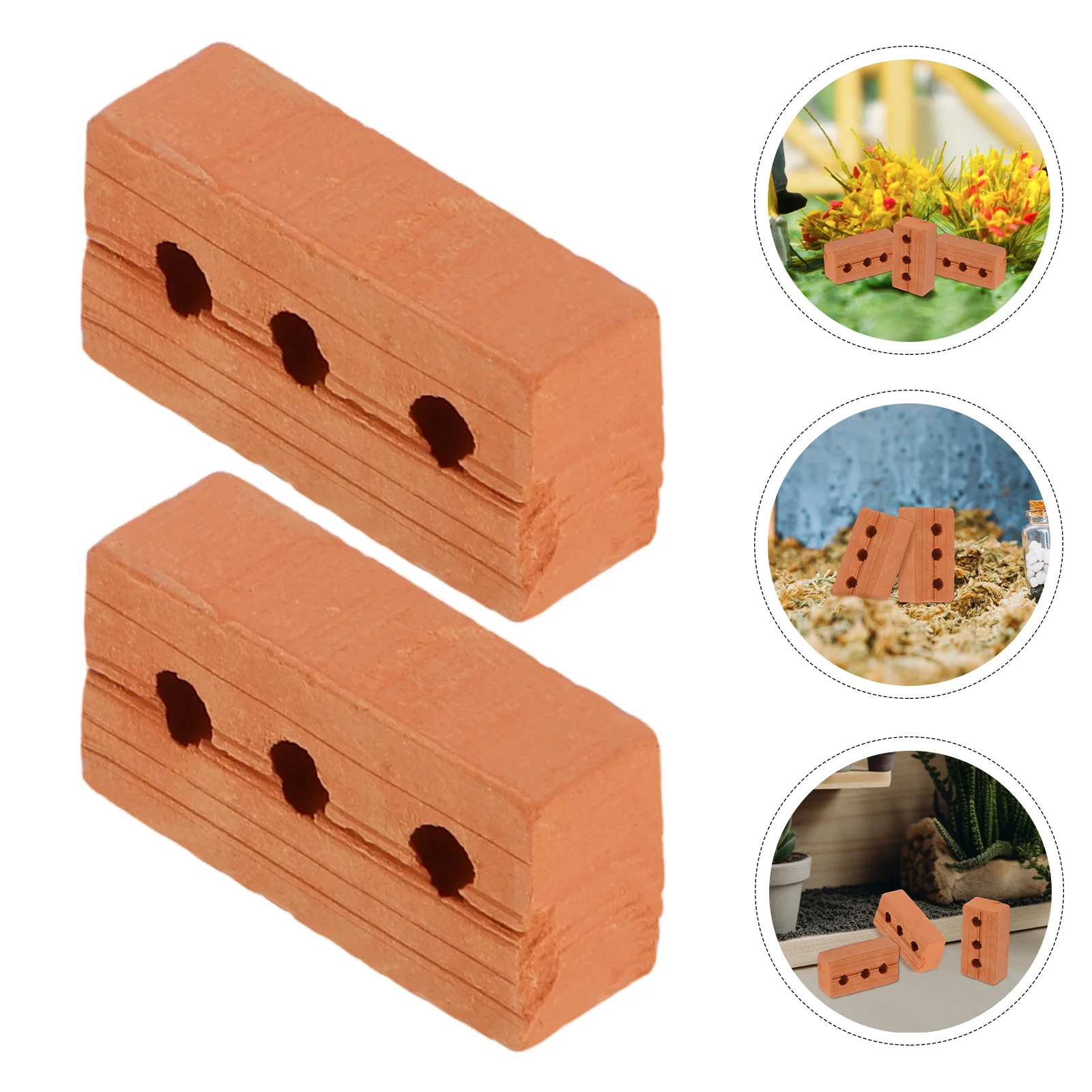 50 Pcs Mini Bricks Architecture Red Building Blocks Dolls Cement Wall Toys Clay Tile Manual Dollhouse Stone for Landscaping